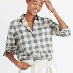Madewell Woman Boyfriend Long Sleeve Buffalo Checkered Shirt With Back Button S